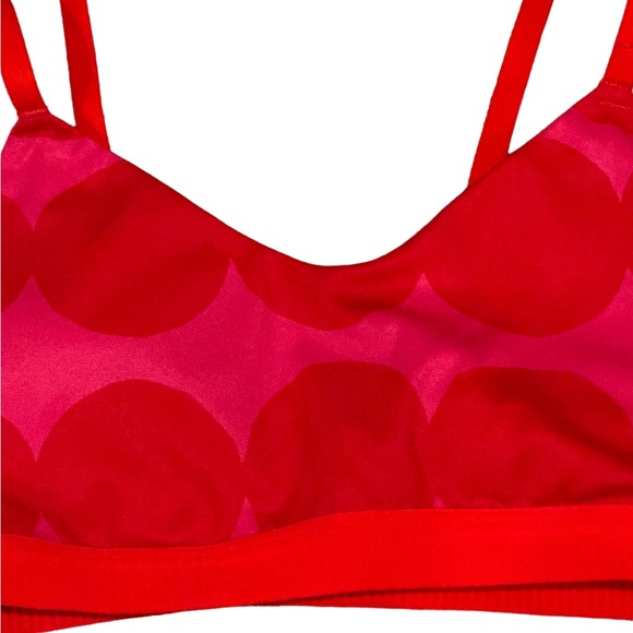 Adidas Marimekko All Me Light Support Red Pink Polka Dot Sports Bra XS - Picture 7 of 14